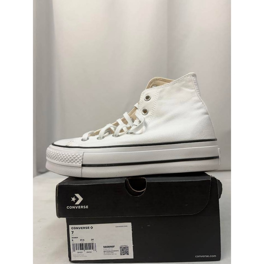 Converse Chuck Taylor All Star Lift High Top White Platform Sneakers 560846F 7W - Picture 2 of 10